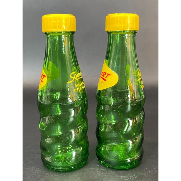 Vintage Squirt Soda Glass Bottle Salt and Pepper Shakers Never An After Thirst - Picture 3 of 9
